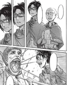 HanTanManga15.jpg (678 KB) Hange's reaction after explaining their discovery that Titans used to be humans