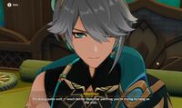 Kavetham interactions in the Sumeru Archon questline.