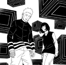 Naruto and Hinata trapped in Kawaki's Dimension.