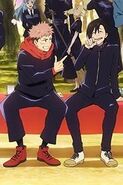 Junpei and Itadori. (Taken from the "Anime Exhibition" Official Art)