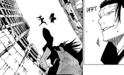 Kenjaku gazes up at Sukuna