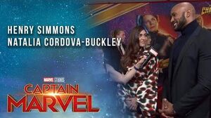 Natalia Cordova-Buckley and Henry Simmons at the Captain Marvel Premiere
