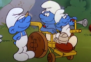 Hefty and Handy in "Hefty and the Wheelsmurfer"