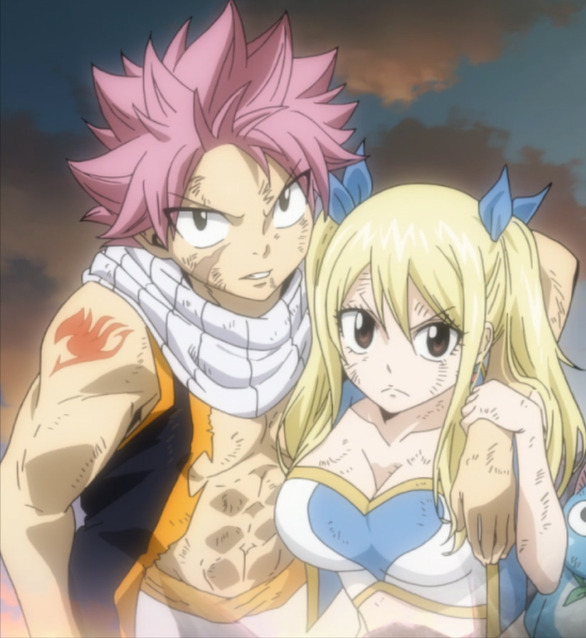 Lucy and Natsu in his dragon form <--- I don't like NaLu but I do like Natsu  in dragon form so