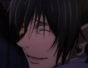 Geto smiles after Gojo tells him something the viewer doesn't get to know.