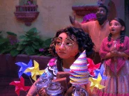 Mirabel watching Isabela make her way down with a deadpan look