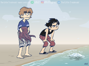 The boys then notice a disturbance in the sea...