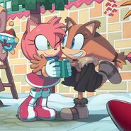 Amy and Sticks in a past version of official Christmas 2023 artwork (by Min Ho Kim)