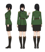 Saori in her soldier uniform.