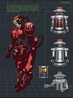 Early Cyborg Enforcer and Serv-Bot