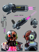 Cyborg Warrior Head and Weapon