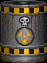 A toxic waste barrel.