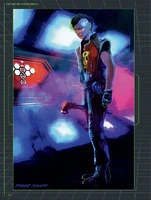 Concept Art of the Hacker holding the Pipe Art of System Shock Page 70