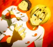 Takumi intimidates Sōma. (Episode 8)