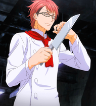 Kōjiro holding a knife