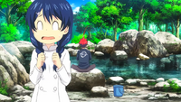 Megumi and Soma lakeside fishing (anime)