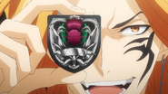 Rentaro showing off his Central badge. (Episode 46)