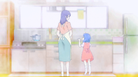 Young Megumi with her mother (anime)