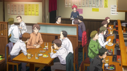 Sōma serves his customers at Restaurant Yukihira. (Episode 1)