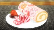 A serving of the roll cake.