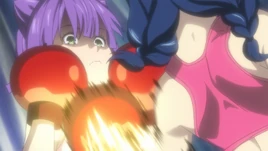 Megumi uppercuts Momo