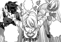 Alice dragging Ryō and Akira