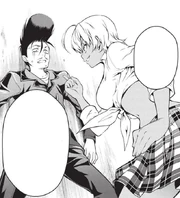 Ikumi threatening Kanichi