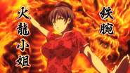 Miyoko Hojo's title: Iron Fire Dragon Girl. (Episode 22)
