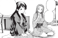 Ryōko with Megumi Tadokoro after the first day of training camp. (Chapter 20)