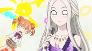 Leonora introduces herself in her bad japanese, with Yuki Yoshino commenting on it. (Episode 32)