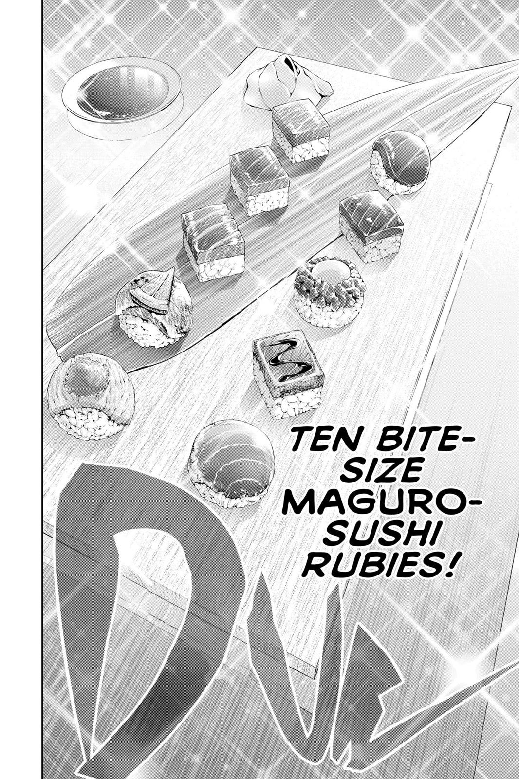Ten Pieces Of Tuna Ruby Orbs Sushi Shokugeki No Soma Wiki Fandom