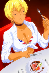 Ikumi enjoying the food