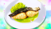 Spanish Mackarel with Chinese Pepper and Puree (anime)