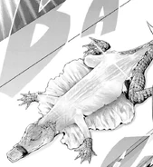 The skinned alligator as depicted in the manga