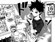 Sōma researching on curry dishes. (Chapter 46)