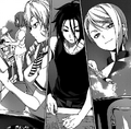 Erina assists Hisako on preparing a curry dish before the Preliminary Rounds. (Chapter 46)