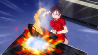 Miyoko cooks with a wok (anime)