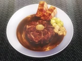Beef Stew with Bacon Garnish