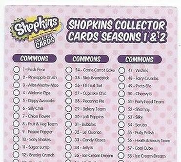 Checklist Season 2 Shopkins