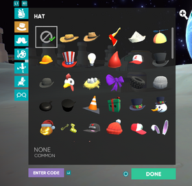 Selecting Hats in Customize Season 2