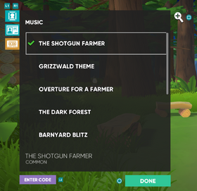 Selecting Music in Customize