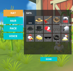 Selecting Hats in Customize 1 june