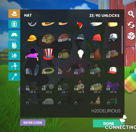 Selecting Hats in Customize 1.6