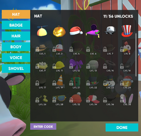 Selecting Hats in Customize 0.7