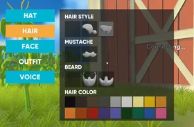 Selecting Hair in Customize in Alpha