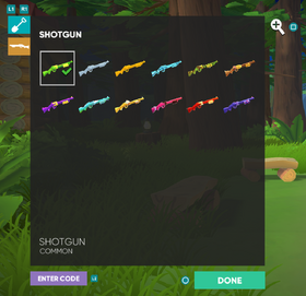 Selecting Shotgun Skin in Customize