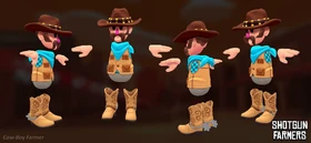 Western Farmer 3D model made by Arnaud Tegny