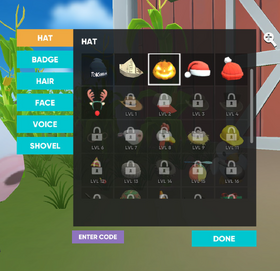 Selecting Hats in Customize 0.4