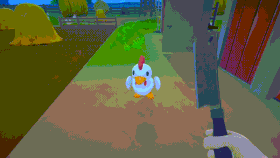 An egg landed on the hunter's face