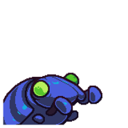 Blue Beeto hurt portrait.